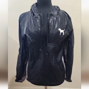 Pink Victoria's Secret Lined Windbreaker Hoodie Jacket Size XS-S